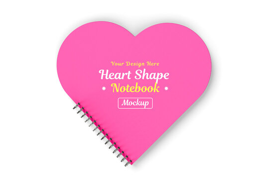 Heart Shape Notebook Mockups