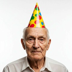 Old man in a party hat