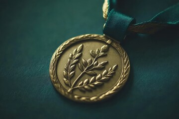 Gold Medal Award Ceremony Closeup.