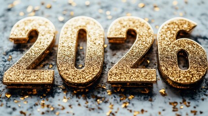 Golden glitter 2026 numbers celebrating new year concept