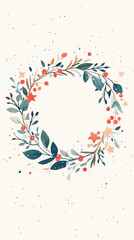Obraz premium A wreath of flowers with a white background