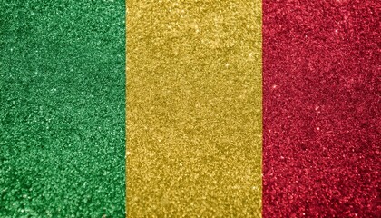 キラキラしているマリの国旗(glitter Mali flag)
