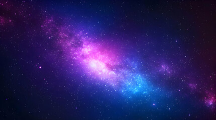 Vibrant Galaxy Nebula Background Displaying Purple Blue and Pink Hues with Shimmering Stars in Cosmic Night Sky