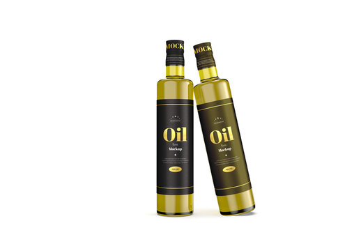 Two Oil Bottle Mockup