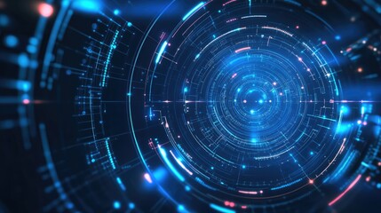 Abstract Digital Tunnel, A Futuristic Tech Vision