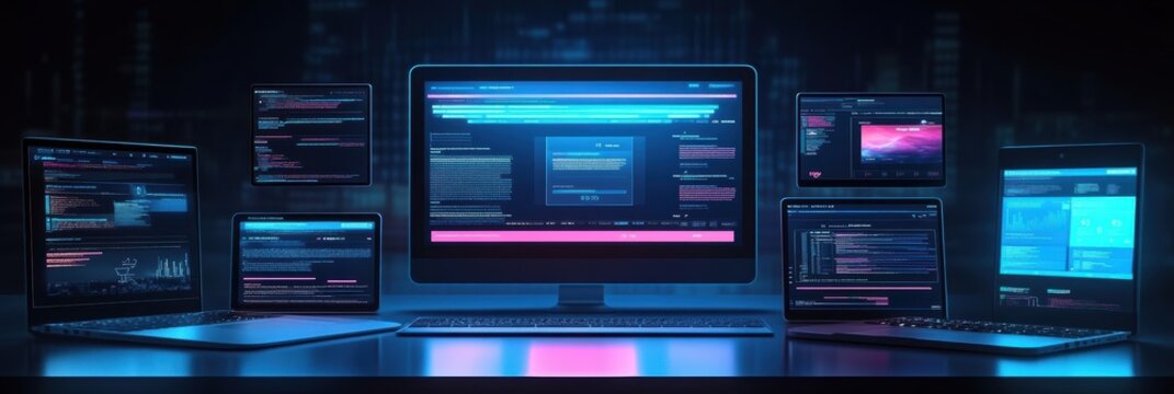 Responsive interface development showcases cross-platform coding and design tools