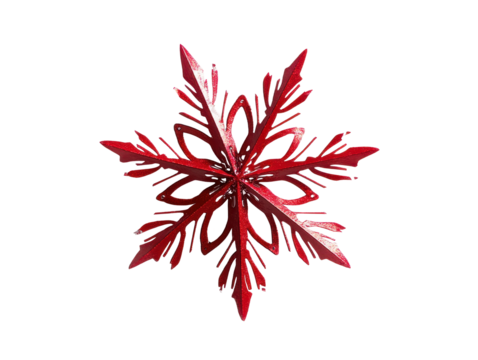 Isolated Red Snowflake