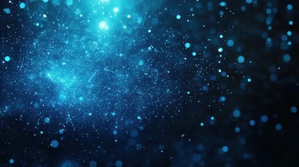 Fototapeta premium Enchanting Night Sky with Deep Blue Background Filled with Shimmering Stars and Ethereal Light Creating a Dreamlike and Tranquil Cosmic Atmosphere