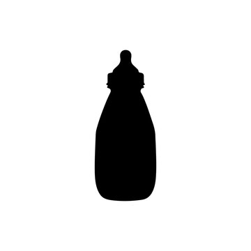 recommend clip art: Black Baby bottle sweater silhouette vector illustration on white background