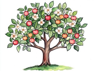 Fototapeta premium Apple Tree Illustration (12)