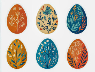 Fototapeta premium Easter eggs with floral decoration celebrating spring holidays