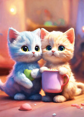 cat with a heart