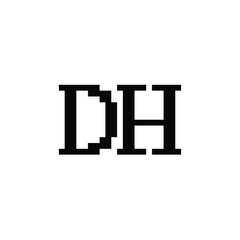 DH monogram logo design letter text name symbol monochrome logotype alphabet character simple logo