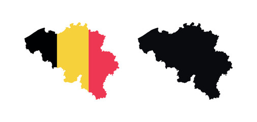 
Belgium Map vector icon. Map of Belgium in Flag colors.
