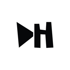 DH monogram logo design letter text name symbol monochrome logotype alphabet character simple logo