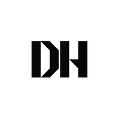 DH monogram logo design letter text name symbol monochrome logotype alphabet character simple logo