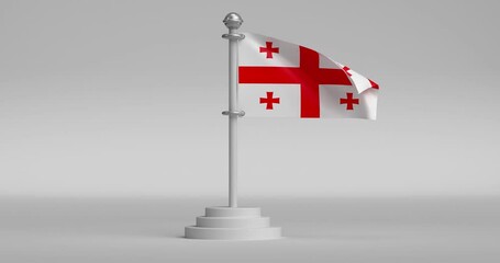 Georgia Flag 4K Animation White Background