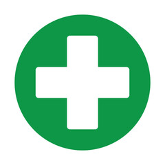 first aid icon vector. green cross medical icon. safety first sign. medical healthcare sign. hospital symbol. first aid and medical cross for mobile app, ui and website. vector illustration