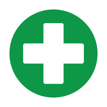 first aid icon vector. green cross medical icon. safety first sign. medical healthcare sign. hospital symbol. first aid and medical cross for mobile app, ui and website. vector illustration