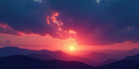 Obraz premium Gradient sky with dark tones, nature sounds, peaceful atmosphere, sky, twilight, sunset