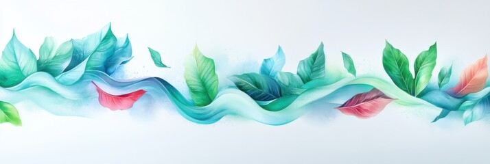 Obraz premium Swirling currents of wind carry vibrant leaves in an artistic November illustration