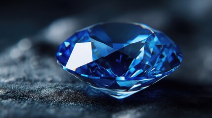 Stunning Vivid Blue Diamond Gemstone Closeup Macro Photography