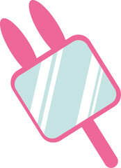 cute handheld mirror with bunny ear