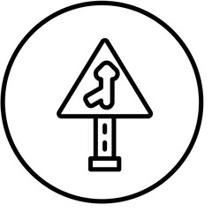 Vector Design Merging Road Icon Style
