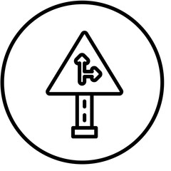 Vector Design Side Road Left Icon Style