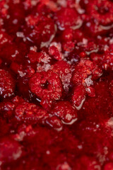 frozen sweet red raspberries for long-term storage