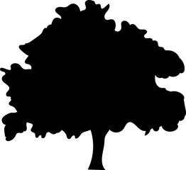 tree silhouette, vector on white background