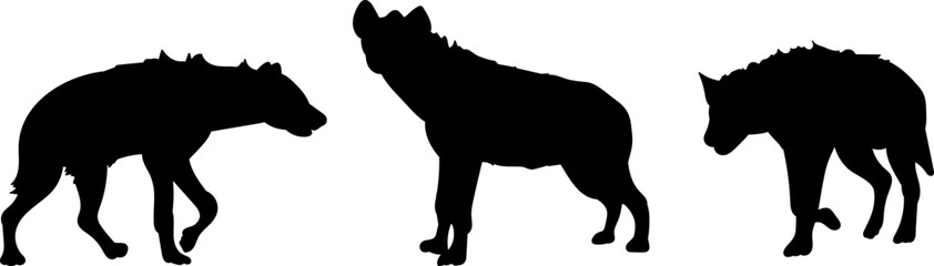 hyena silhouette, vector on white background