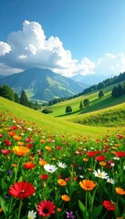 Campo de melocotoneros con un paisaje natural, naturaleza, flor