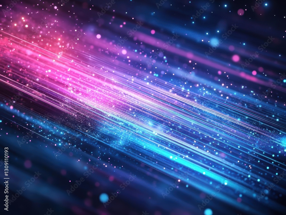 Poster vibrant abstract background featuring illuminated lines and twinkling stars creating a dreamlike cos