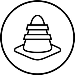 Construction Cone Vector Design Icon Style
