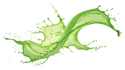 green liquid splash isolated on white background