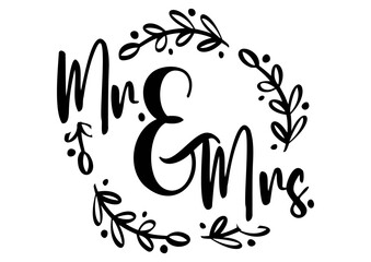 Mr and Mrs Wedding Vector