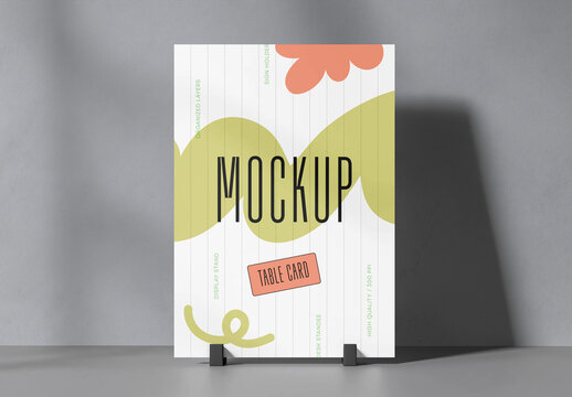 Minimalist Menu Table Card Mockup with Clean Studio Background &ndash; Restaurant and Bar Branding Display