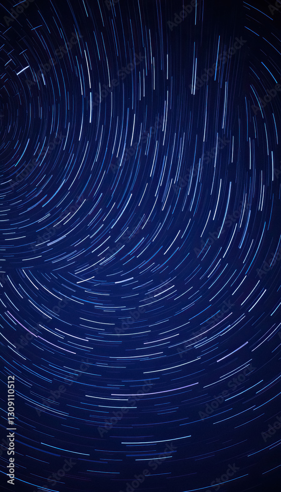 Poster captivating view of star trails in night sky celestial movement and passage of time
