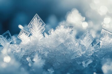 Stunning Closeup of Intricate Ice Crystals on a Frosty Winter Day