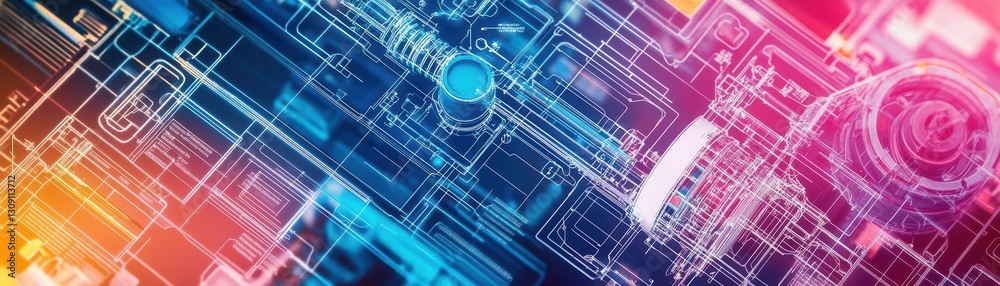 Aufkleber intricate abstract technology background featuring dynamic digital lines and vivid patterns creating