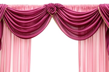 Elegant Pink Drapes for Studio Shot, Interior Design.