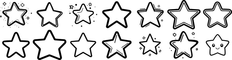 Stars Outline Doodle Icon Pack