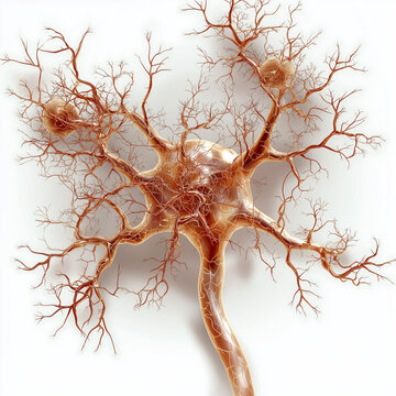 Microglia brain. Immune cells. Neuroscience. Neurodegeneration. Inflammation. Illustration of microglia cells in a scientific context.