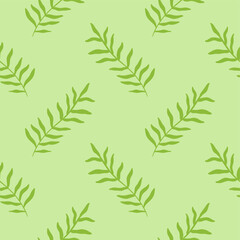 Abstract nature contemporary seamless pattern. Green leaves seamless pattern