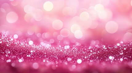 A pink background with sparkling glitter, a blurred background, in high definition.