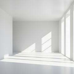 Fototapeta premium empty white room with stairs