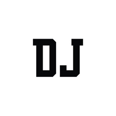 DJ monogram logo design letter text name symbol monochrome logotype alphabet character simple logo