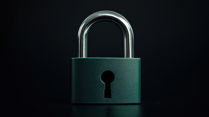 Naklejka premium A padlock on a black background, in a simple, minimalistic style. 