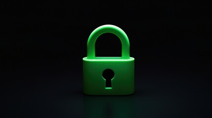 A padlock on a black background, in a simple, minimalistic style. 